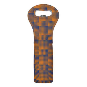Orange Purple Checker Abstract Pattern Wine Bag