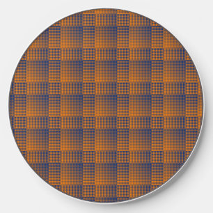 Orange Purple Checker Abstract Pattern Wireless Charger