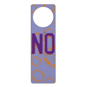 Orange Purple Circle Squares Pattern Funny NO Door Hanger