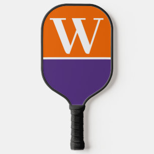 Orange & Purple College Monogram Pickleball Paddle