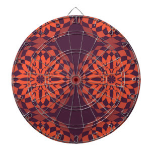 Orange purple cool, unique, trendy flower abstract dart board