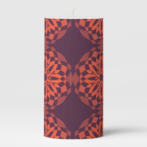 Orange purple cool unique trendy flower abstract pillar candle