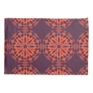 Orange purple cool, unique, trendy flower abstract pillow case