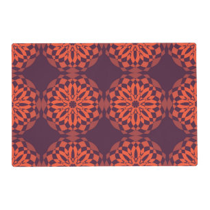 Orange purple cool, unique, trendy flower abstract placemat