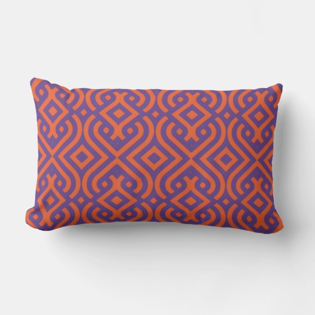 Orange & Purple Design Outdoor Pillow (Front)