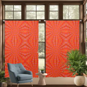 Orange Purple Diamond Pattern Drapes Curtains