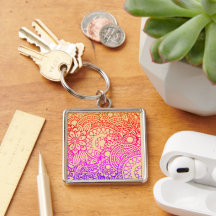 Orange Purple Flowers and  Soft Peach Background