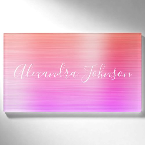 Orange Purple Foil Modern Business Name Tag