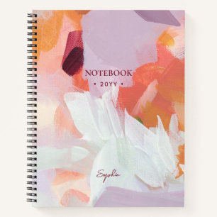 Orange & Purple   Modern Abstract Art Personalized Notebook