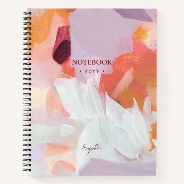 Orange & Purple | Modern Abstract Art Personalized Notebook (Front)