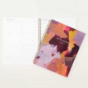 Orange & Purple   Modern Abstract Art Personalized Planner