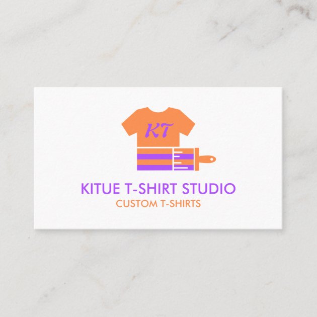 Orange Purple Painter Transfer Clothing Apparels Business Card
