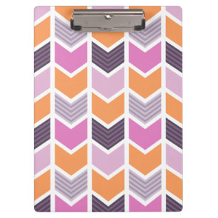 Orange Purple Pink Geometric Chevron Pattern Clipboard