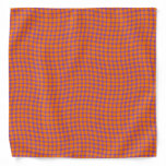 Orange Purple Plaid Checker Seamless Pattern Bandana