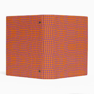 Orange Purple Plaid Checker Seamless Pattern Mini Binder