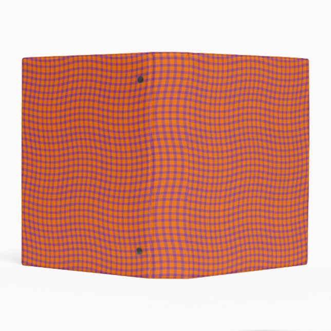 Orange Purple Plaid Checker Seamless Pattern Mini Binder (Background)