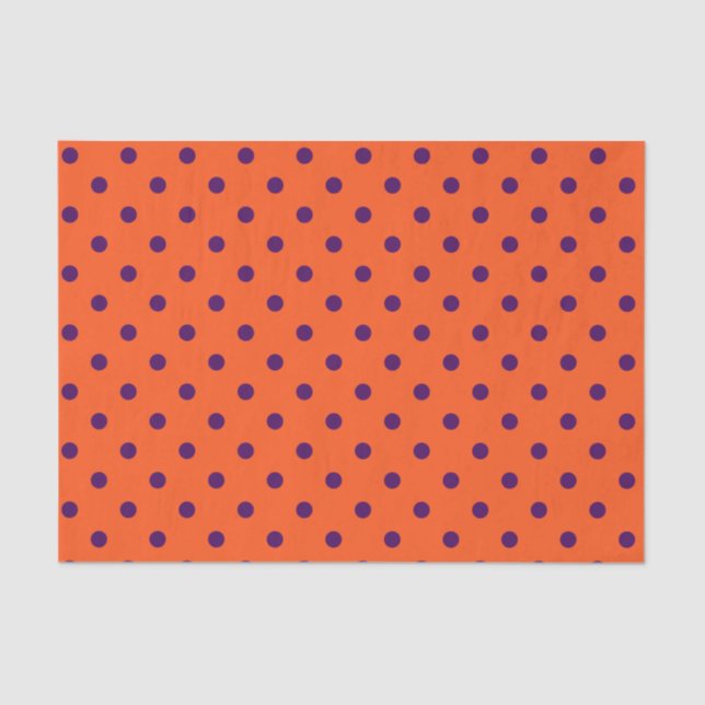 Orange & Purple Polka Dots Tissue Paper (Front)