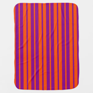 Orange Purple Stylish Stripes Pattern Design Baby Blanket