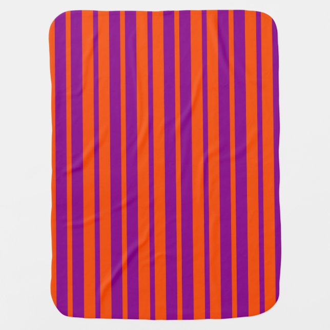 Orange Purple Stylish Stripes Pattern Design  Baby Blanket (Front)