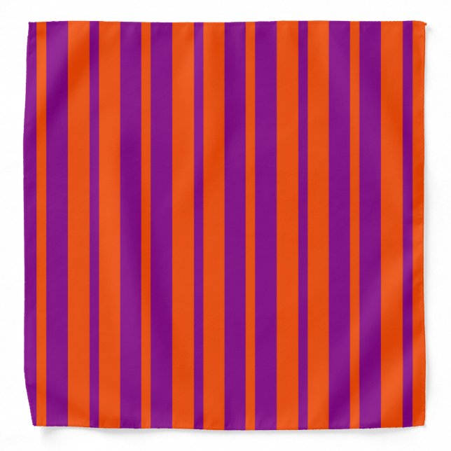 Orange Purple Stylish Stripes Pattern Design  Bandana (Front)
