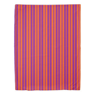 Orange Purple Stylish Stripes Pattern Design  Duvet Cover