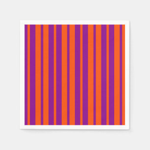 Orange Purple Stylish Stripes Pattern Design Napkins