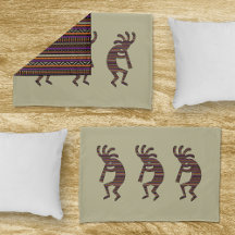Orange Purple Tan Black Southwest Kokopelli