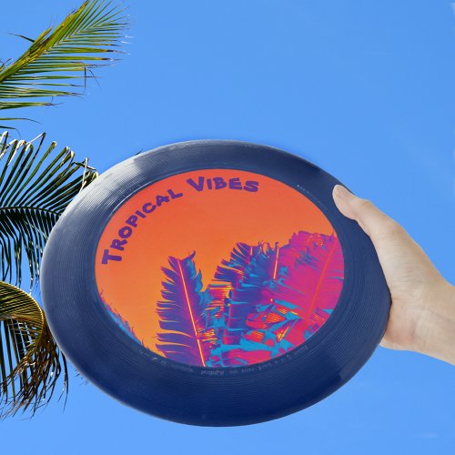 Orange Purple Tropical Vibes Palm Fronds Wham_O Frisbee