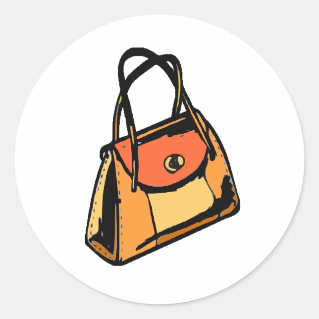 Orange Purse Classic Round Sticker (Front)