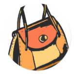 Orange Purse Classic Round Sticker