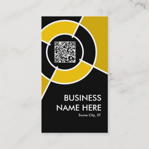 orange QR code and logo target Business Card Templates