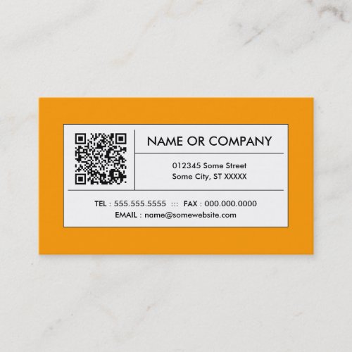 orange QR code Business Cards