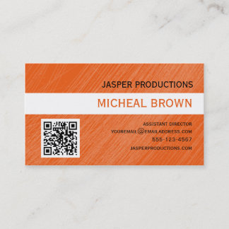 Orange QR Code Business Card
