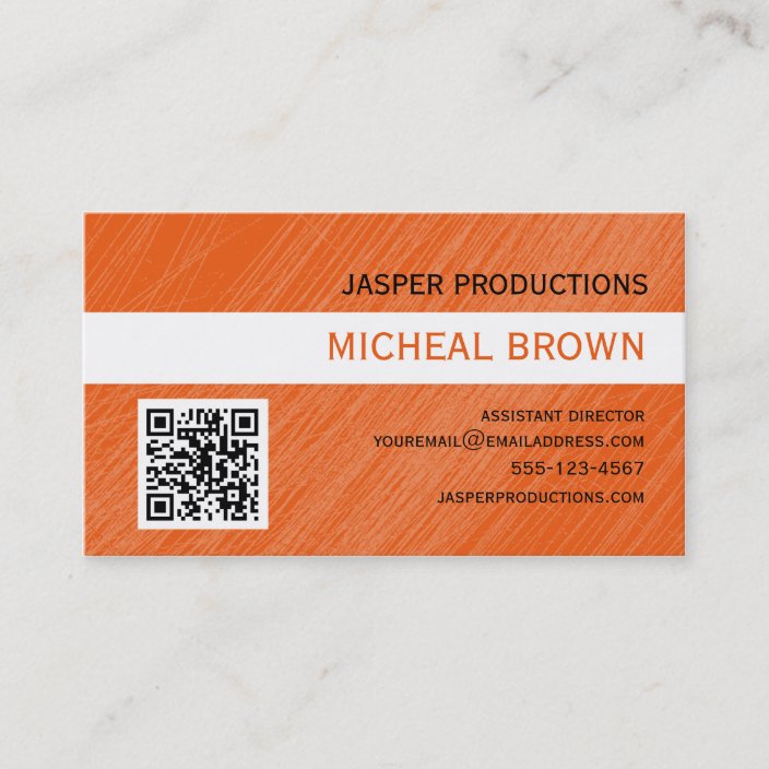 Orange Qr Code Business Card Zazzle Com