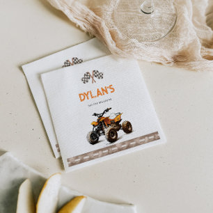 Orange Quad Bike Birthday Invitation Napkins