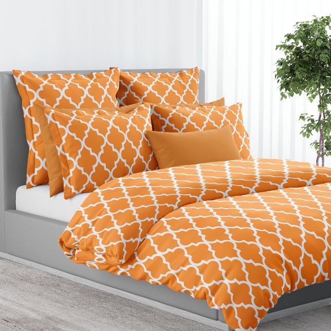 Orange Quatrefoil Pattern Duvet Cover (Creator Uploaded)