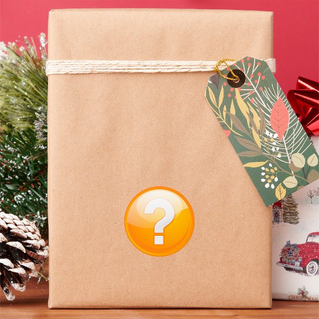 Orange Question Mark Bold Modern Symbol Classic Round Sticker (Creator Uploaded)