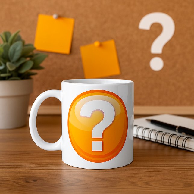 Orange Question Mark Bold Modern Symbol Coffee Mug (Creator Uploaded)