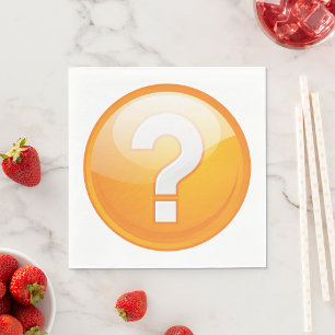 Orange Question Mark Bold Modern Symbol Napkins