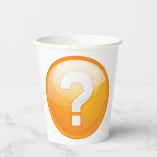 Orange Question Mark Bold Modern Symbol Paper Cups