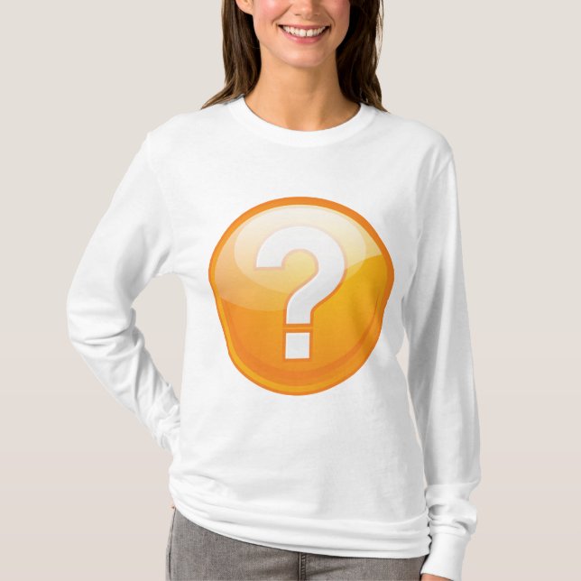 Orange Question Mark Bold Modern Symbol T-Shirt (Front)