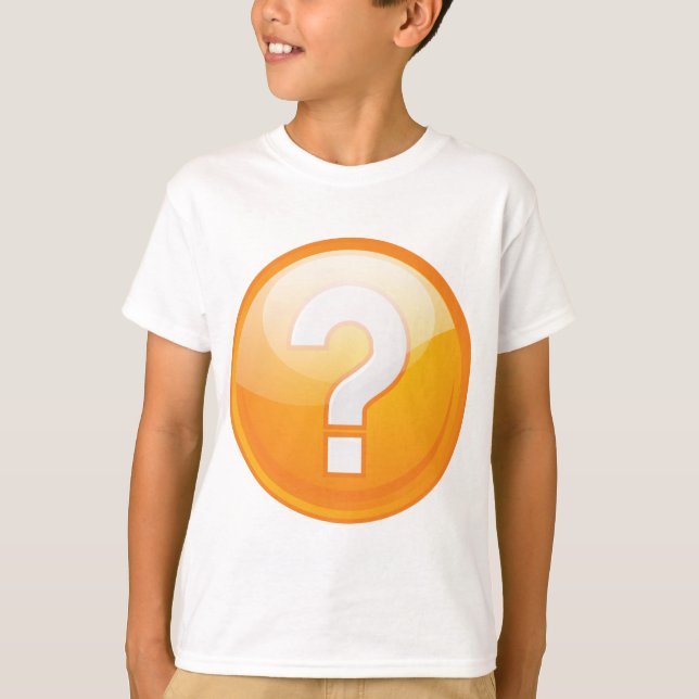 Orange Question Mark Bold Modern Symbol T-Shirt (Front)