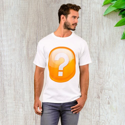 Orange Question Mark Mens T_Shirt