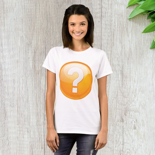 Orange Question Mark Womens T_Shirt