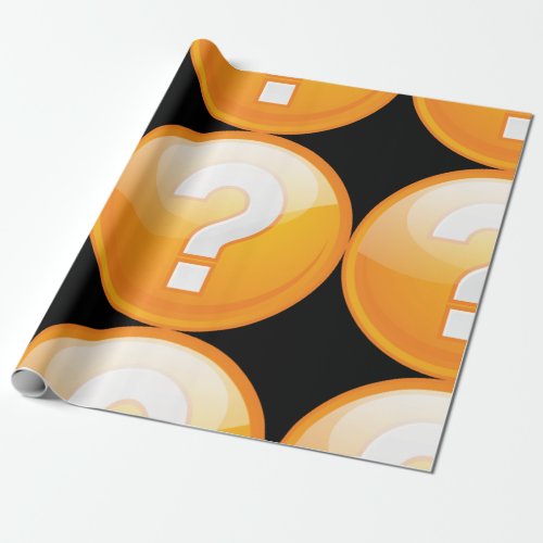 Orange Question Mark Wrapping Paper