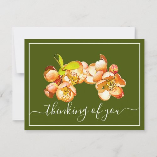 Orange Quince Green Background Thinking Of You Postcard