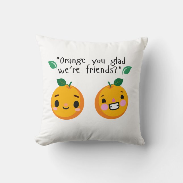 ORANGE QUOTE THROW PILLOW (Front)