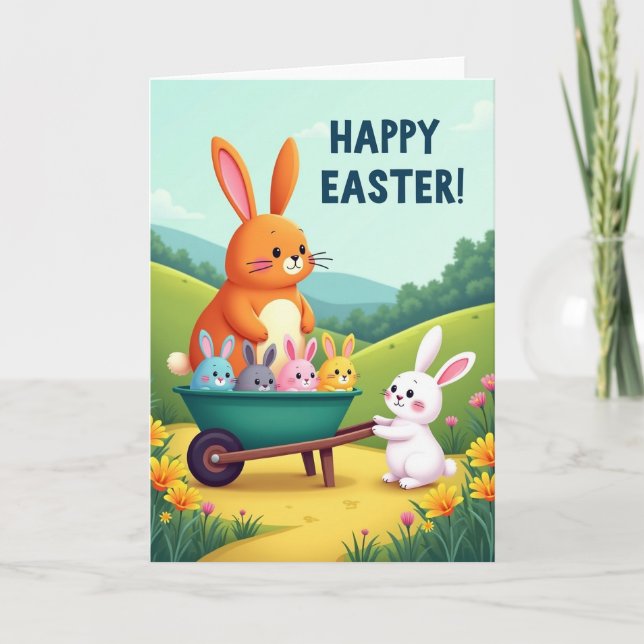 Orange Rabbit Easter Ride Card (Front)