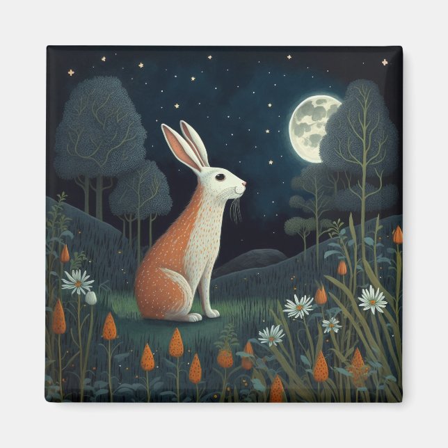 Orange Rabbit in the Moonlight Magnet (Front)