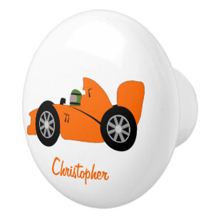 Orange Racing Car Design Ceramic Knob